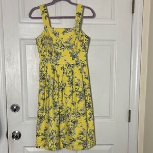 Alex Marie yellow floral midi sun dress size 4 Cotton Stretch cottage delicate
